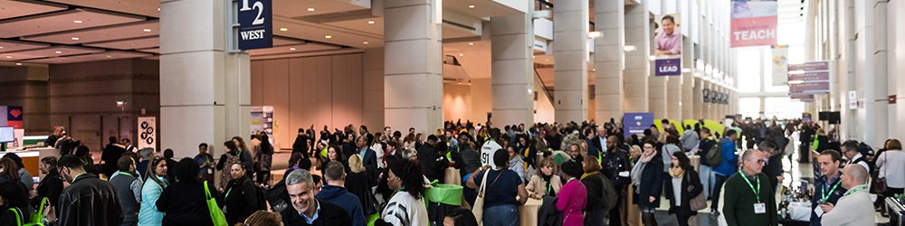 photo of attendees at ASCD Empower19 moving through an event hall