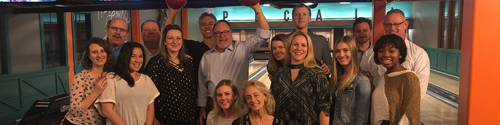 photo of McVeigh Team at a bowling alley